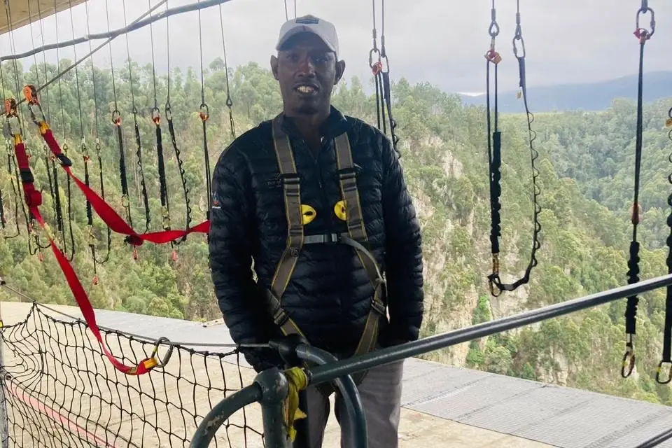 At the bungee jump office at Bloukrans