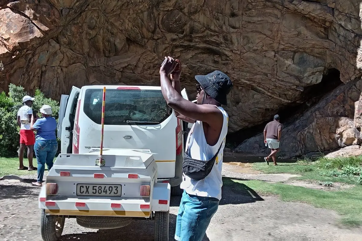 The tour vehicle at the Cango Caves