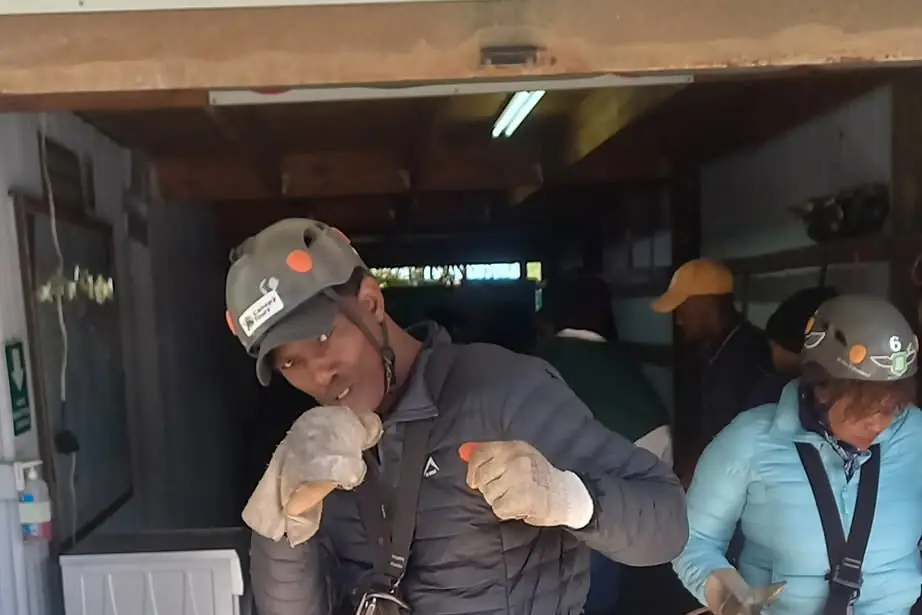Jonas kitted out for the Tsitsikamma canopy tour