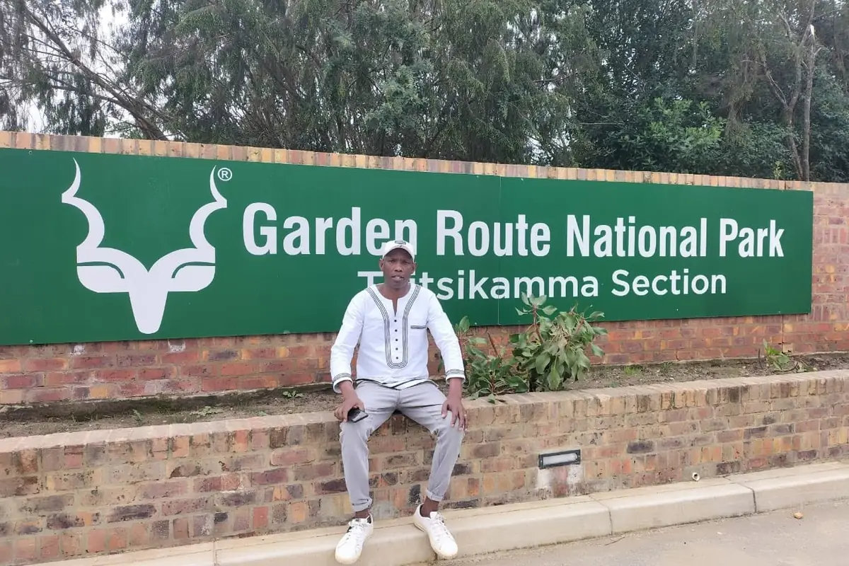 The Garden Route National Park sign at the Tsitsikamma section